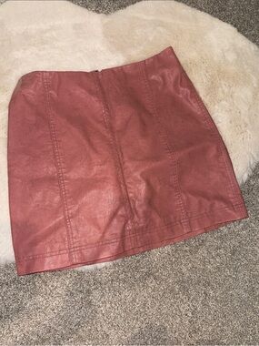 Free People Faux Leather Rose Mini Skirt